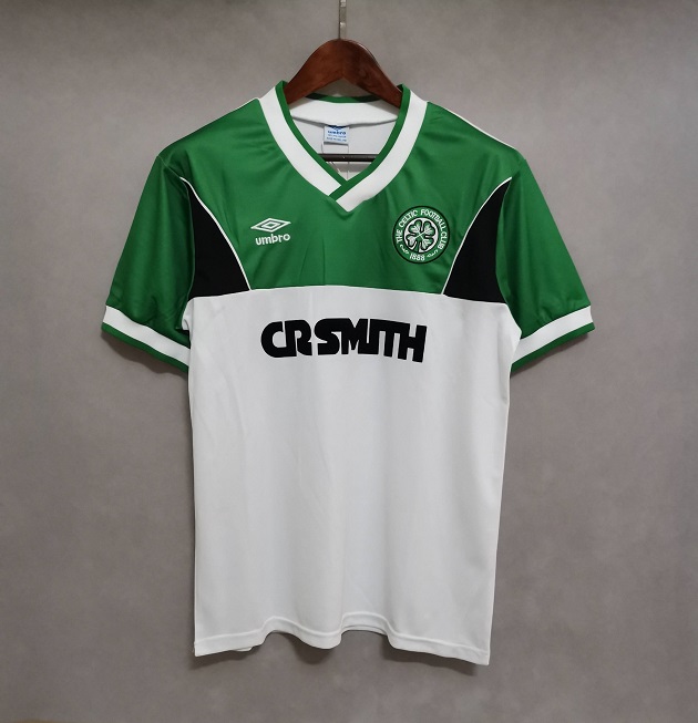 AAA Quality Celtic 85/86 Away White/Green Soccer Jersey